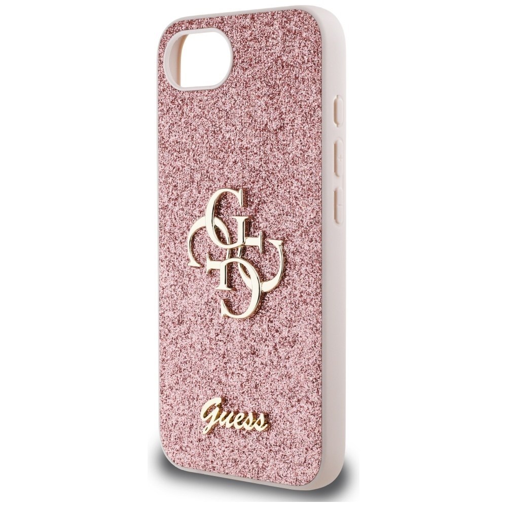 Etui Guess Fixed Glitter Big 4G do iPhone 16e różowy